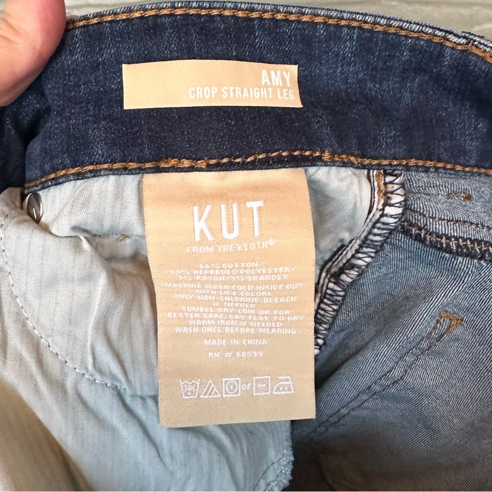 Kut from the Kloth Amy Crop Straight Leg Jeans Size 8 - Picture 4 of 4